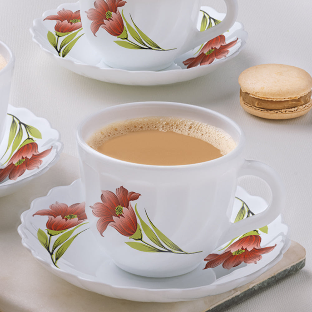 Borosil Cookware Accessories Red Iris Cup n Saucers Set – MyBorosil