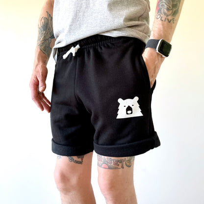 Relaxed Sweat Shorts - Black with White