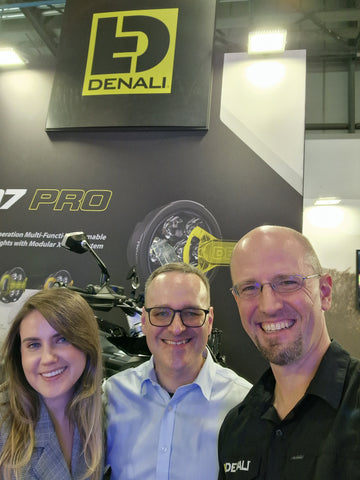 Katy and Daniel from Motorbike.LV with Eric from Denali electronics
