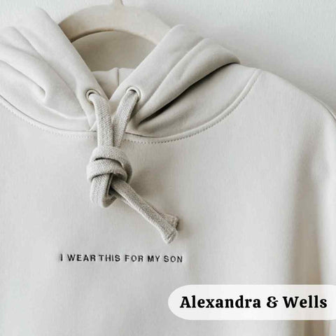 alexandra and wells sweatshirt in honor of loss