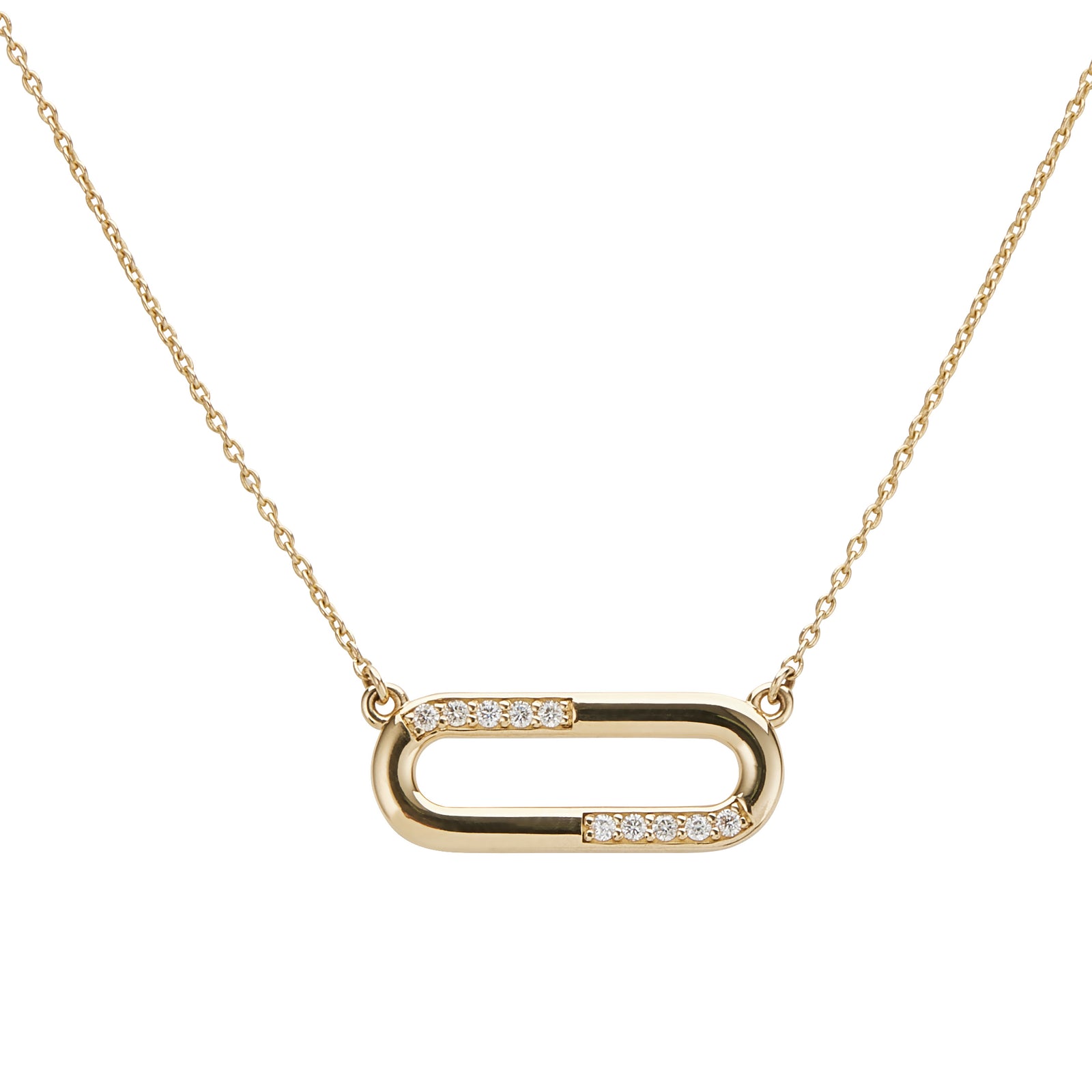 3/8 CT. T.W. Diamond Paper Clip Link Necklace in Sterling Silver | Zales