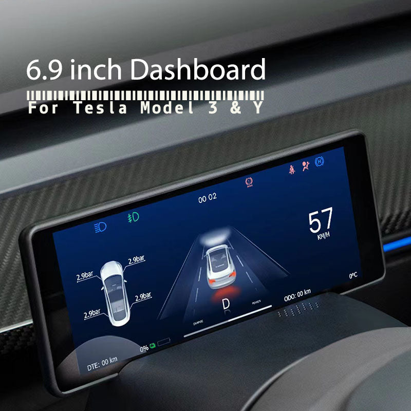 Model 3/Y - 6,86-inch Android display dashboard with front viewing