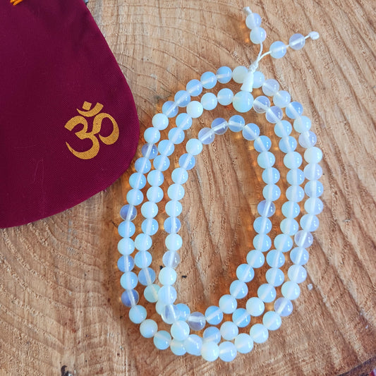 Buddhist mala in olive tree beads (7mm) circumference 65 cm