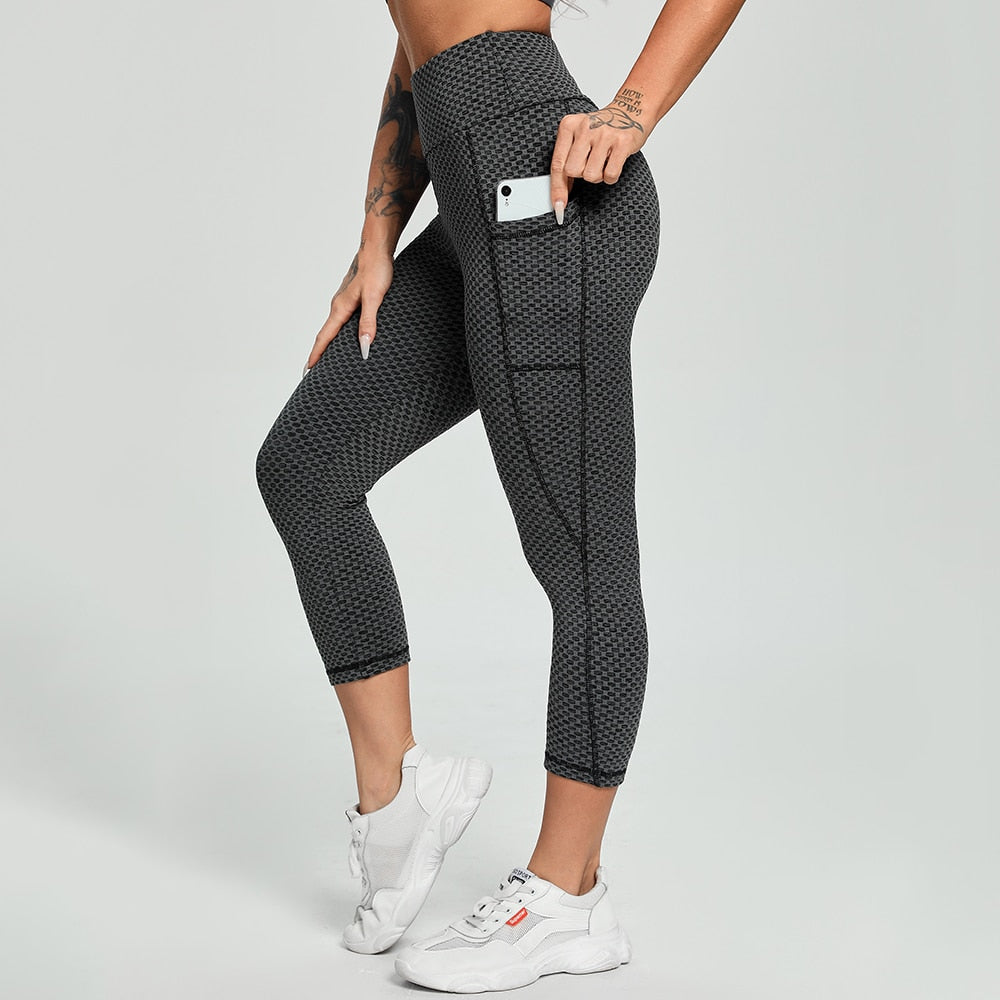 Women Mesh Yoga Pants Calf Length Fitness Sports leggings Gym High Wai –  YOGA CLIFF