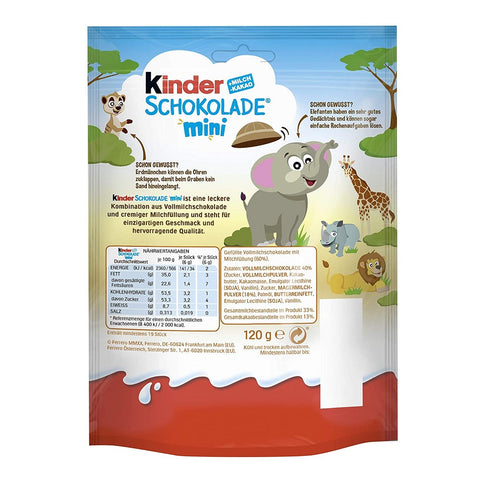 Kinder Schokobons milk chocolate with milk hazelnut filling 125g