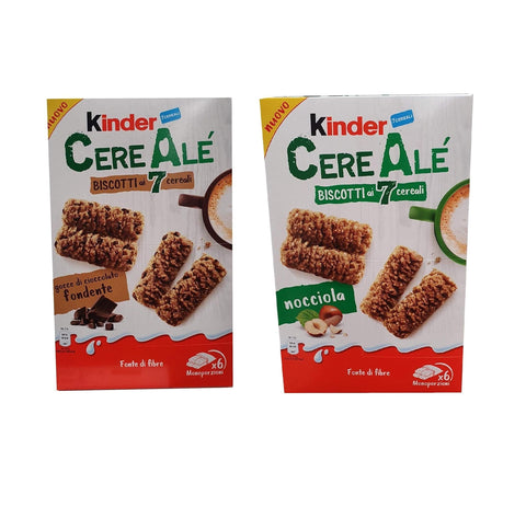 Test pack Kinder Cerealè Biscotti 7 Cereal Biscuits Hazelnuts & Chocolate 2x204 - Italian Gourmet UK