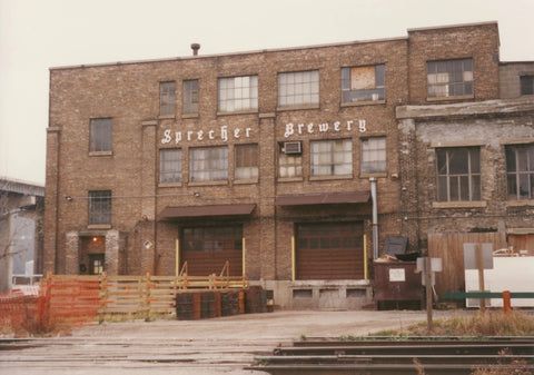 The original Sprecher Brewery building at 730 W Oregon St
