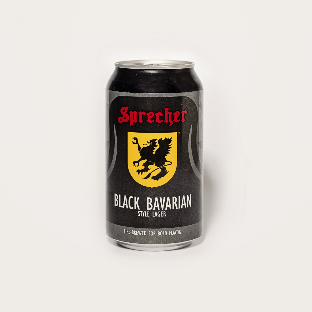 A can of Sprecher Black Bavarian beer