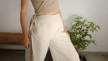 Load image into Gallery viewer, Wrap Linen Yoga Beach Wedding Pants
