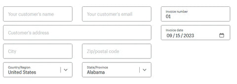 An input form for entering client information into a template.