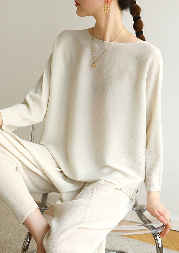 Coven Nude Relaxed Pleated Top