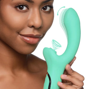 10X Minty Air-Stim Silicone Rabbit Vibrator - 24LuXe