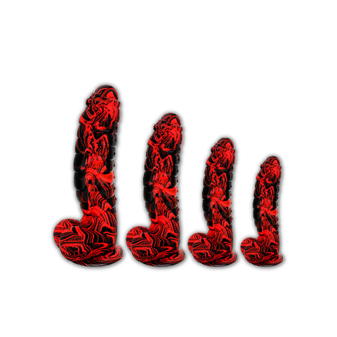 The Black and Red Siikon Dildo in 4 sizes