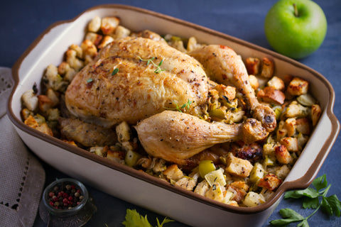 Sage & Onion Stuffing - Stuffed Roast Chicken