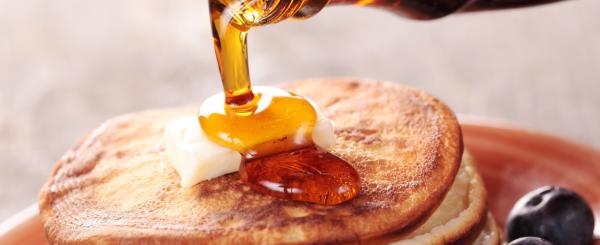 maple syrup over pancakes