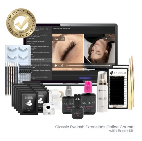 Classic eyelash extensions online course with kit