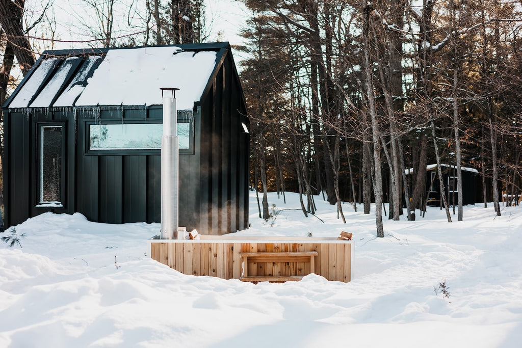 hot tub in winter by GOODLAND