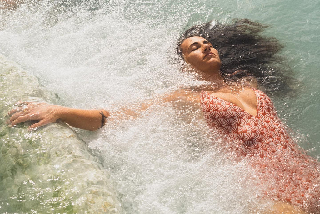 Jobi Manson floating peacefully in water