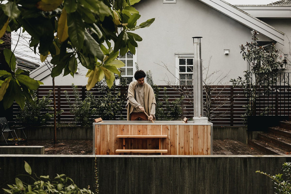 hot tub bathing ritual - stirring hot water