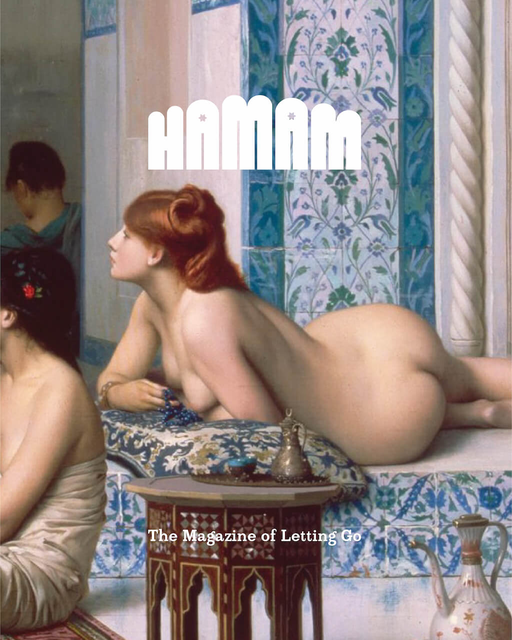 Hamam magazine cover with bather