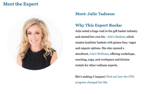 Julie Tadeson Academy of Culinary Nutrition