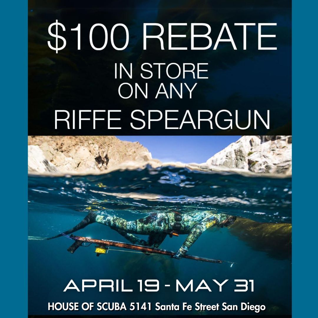 $100 Rebate on any RIFFE Speargun - INSTORE ONLY!