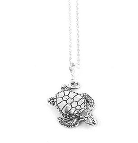 Sea Turtle Necklace Antique Bronze Pendant- Sea Turtle Gift for Women | Honu Turtle Necklace | Ocean Theme Gifts for Turtle Lovers | Sea Life Jewelry