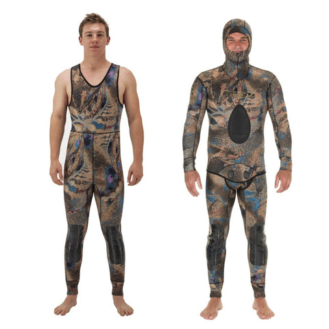 Slinx Spearfishing Wetsuit 5mm Neoprene 2pcs Set Hooded Camo Scuba Diving  Wetsuits Hunting Suit Plus Size XXXL