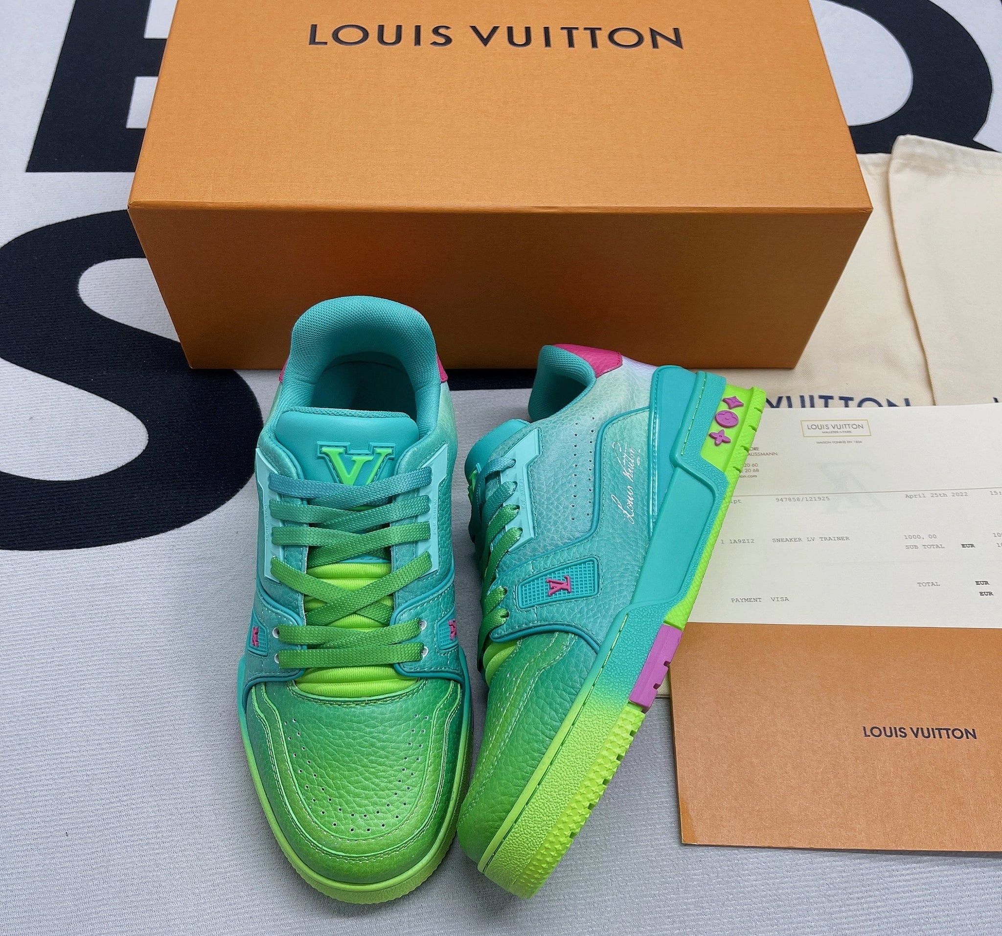 VIP☆【LOUIS VUITTON】LV Trainer Green White スニーカー obdtools.cl