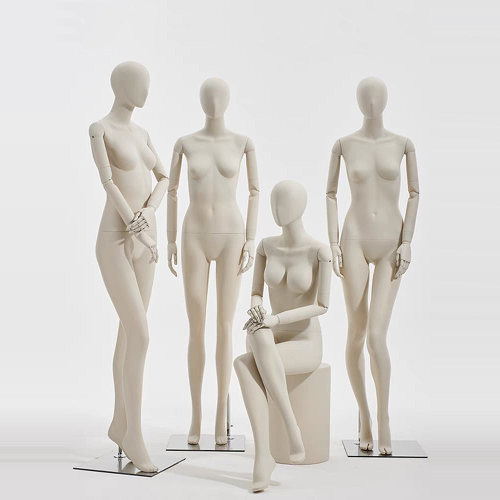 DE-LIANG Female Full Body Mannequin – Adjustable Dress Form with Torso Display, Modern Posing Mannequin for Fashion Boutiques & Window Displays