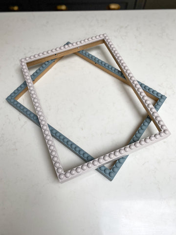 DIY Bobbin Frames in China Clay Dark (Little Greene) and De Nimes (Farrow and Ball) - How to make a DIY Bobbin Frame for your Le Print art print