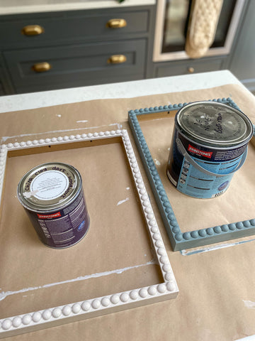 DIY Bobbin frame tutorial / how to make a DIY Bobbin Frame for your Le Print Art Print - colours used are De Nimes by Farrow and Ball and China Clay Dark by Little Greene