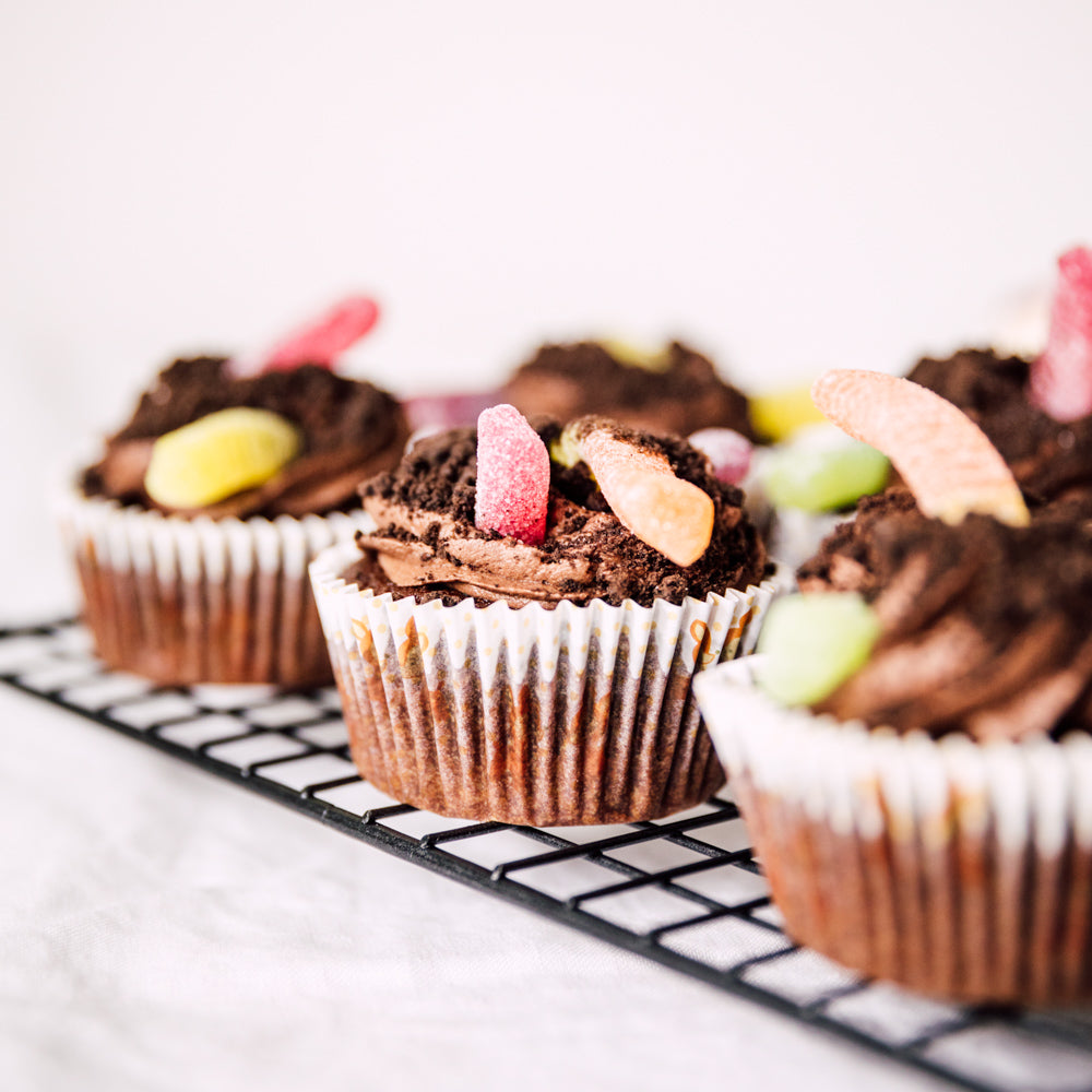 Halloween dirt cupcakes