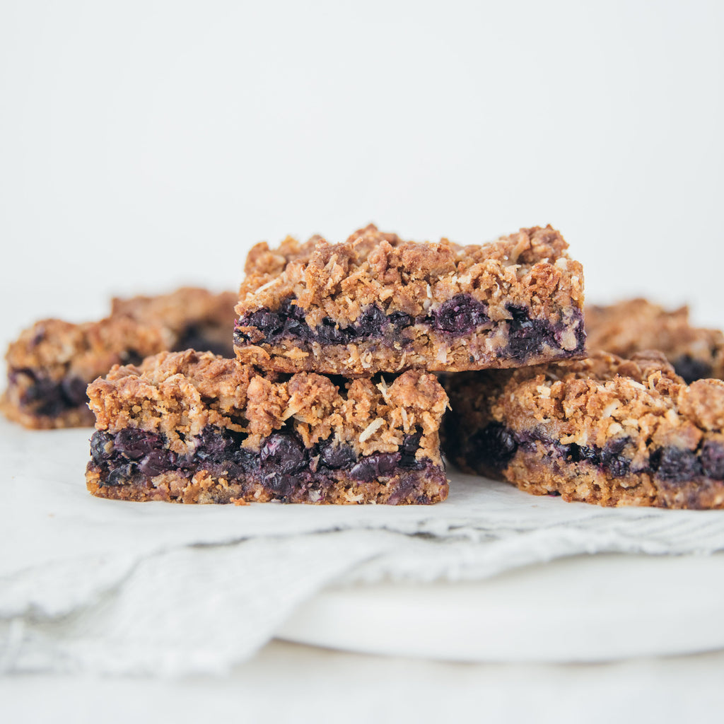 Halo & Swoon Blueberry Crumble Slice