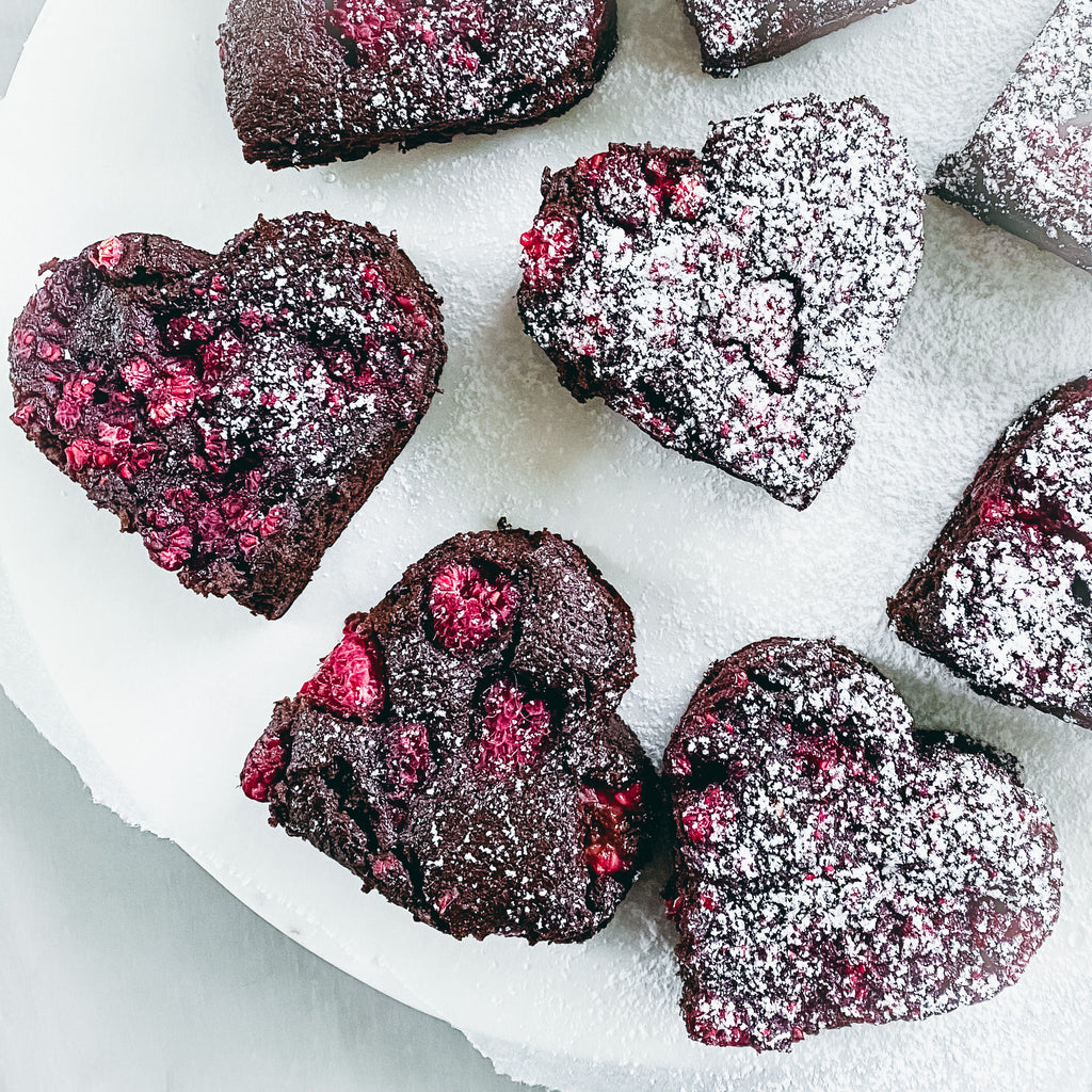 Halo & Swoon Raspberry Brownie Hearts (Vegan/GF)