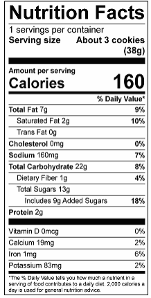 Oatmeal Raisin Walnut Nibbler Nutritional