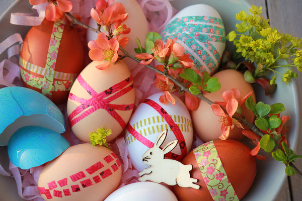 Easter egg decorating with washi tape