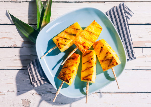 Grilled pineapple skewers