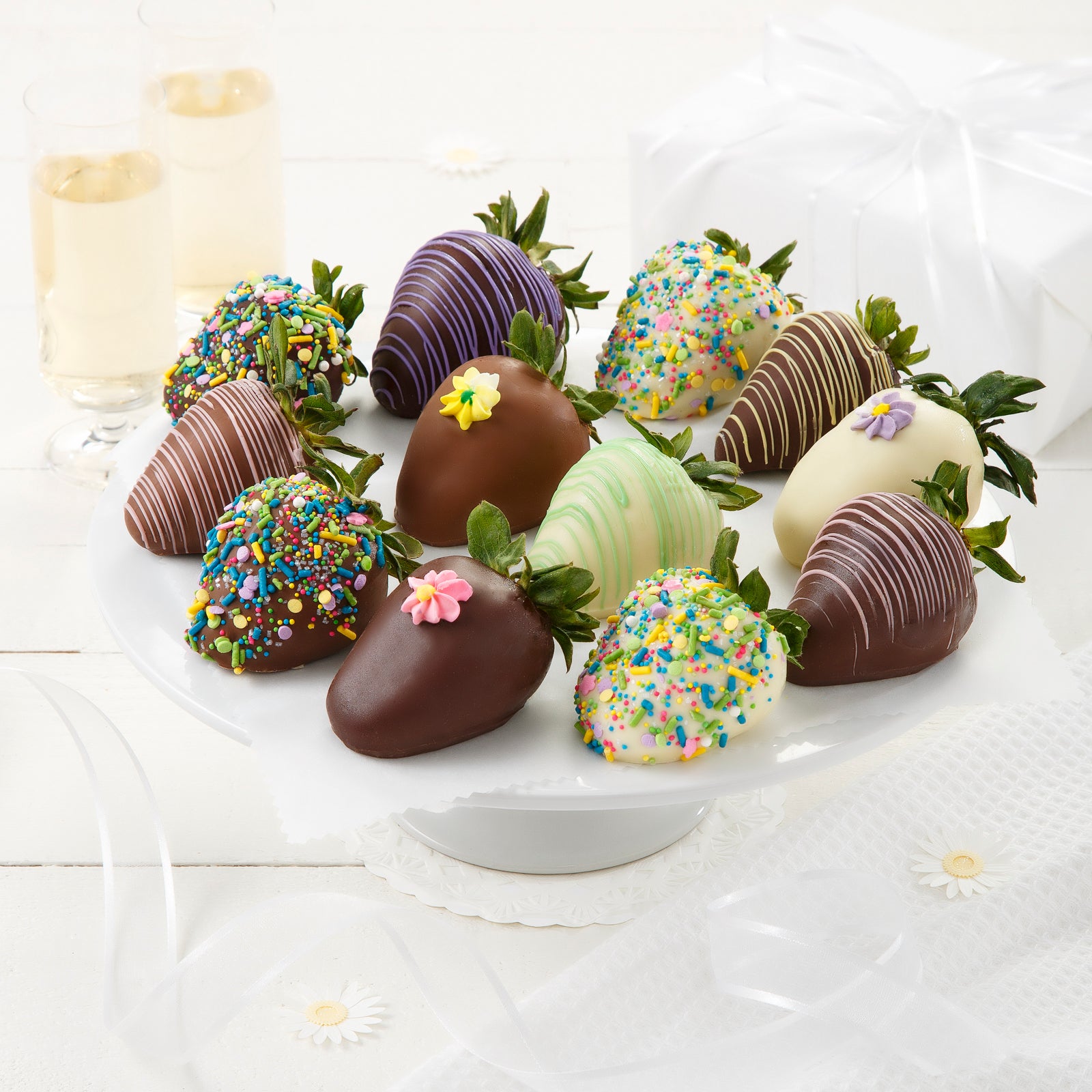 Dozen Flower Belgian Chocolate Strawberries