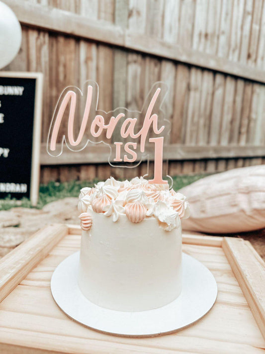 Acrylic Initials Cake Topper Double Layer – Peachy and Co