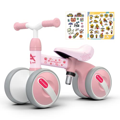Afranti Baby Balance Bike for 10-36 Months Toddler Bike Train Baby from Standing to Running with Adjustable Seat & Silent Wheels First Gifts for Baby