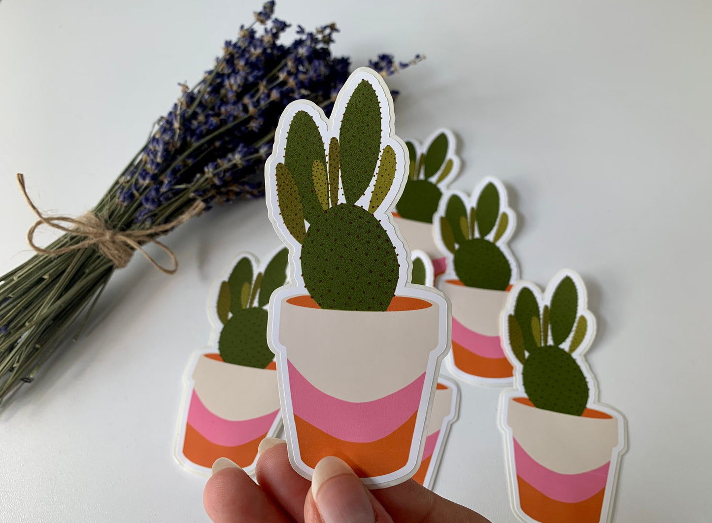 Cactus Plant Pink Pot Sticker