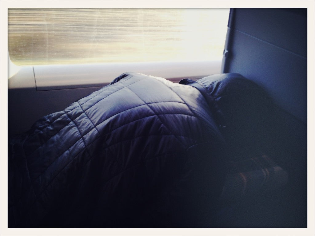 Robyn naps on the train...