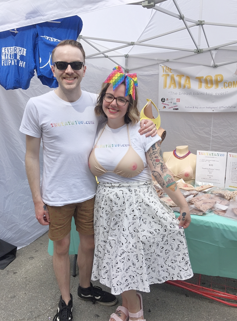 Connor and Linze Rice at Chicago Pride Fest with The TaTa Top.