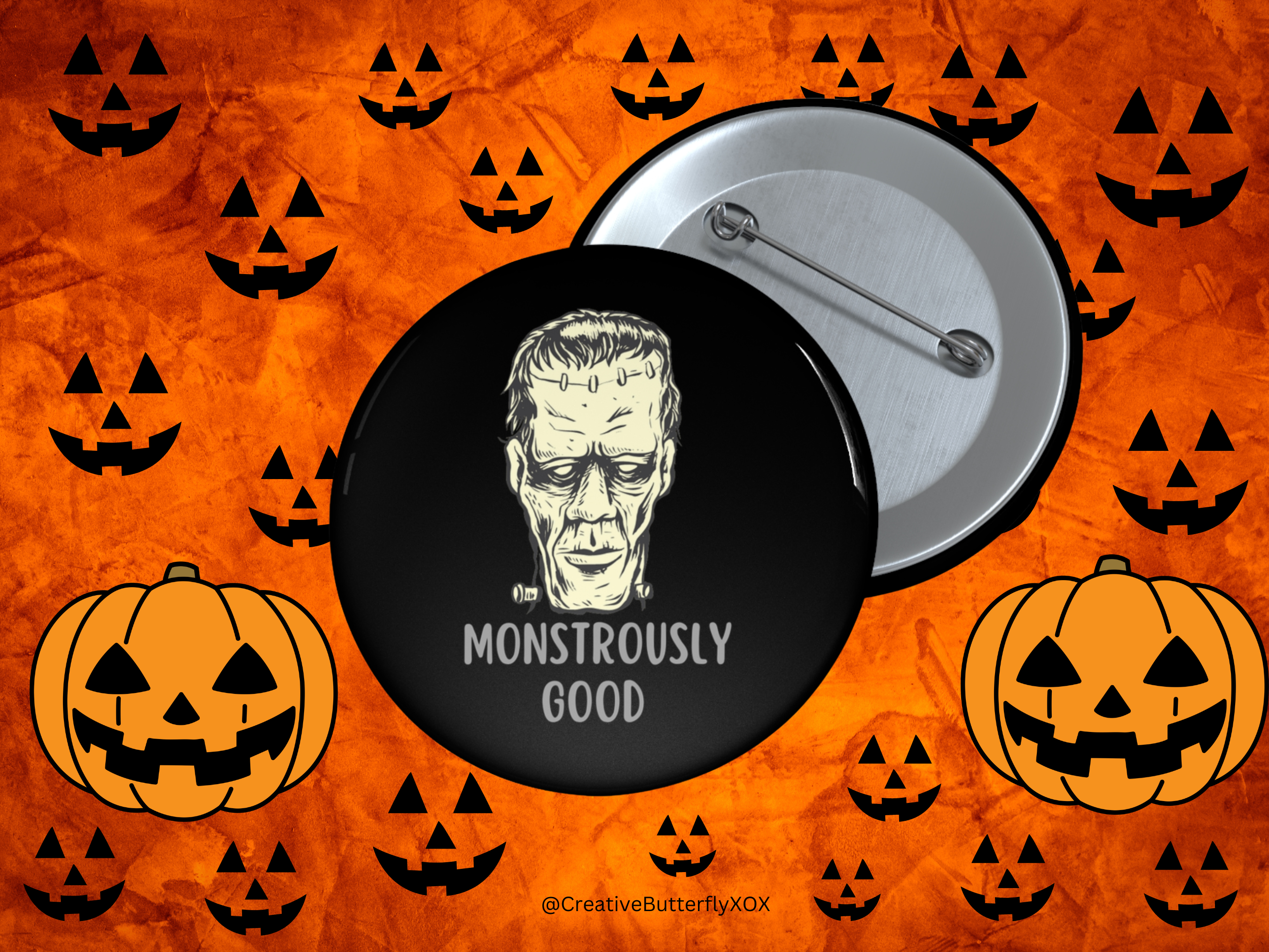 Frankenstein Pin, Monstrously Good Pin, Frankenstein's Monster Pin, Frankenstein Pinback Button, Halloween Pin, Frankenstein Accessories
