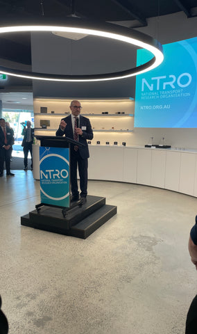 Paul Younis (Dept Secretary of Dept of Transport Victoria) giving a speech on NTRO and relationship with DoT