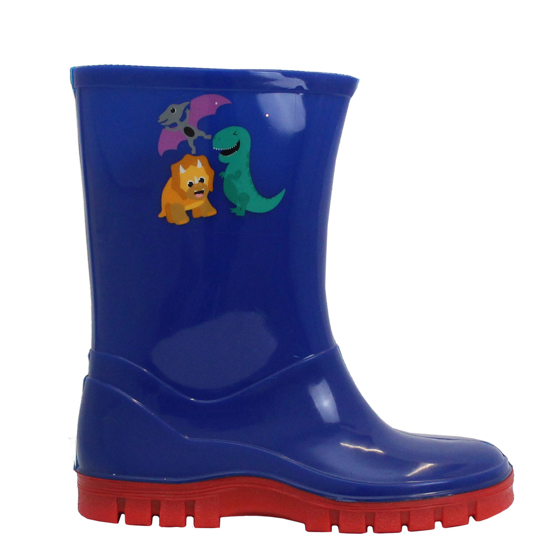 Boys Kids Blue Dinosaur Puddle Rain Waterproof Wellington Boots ...