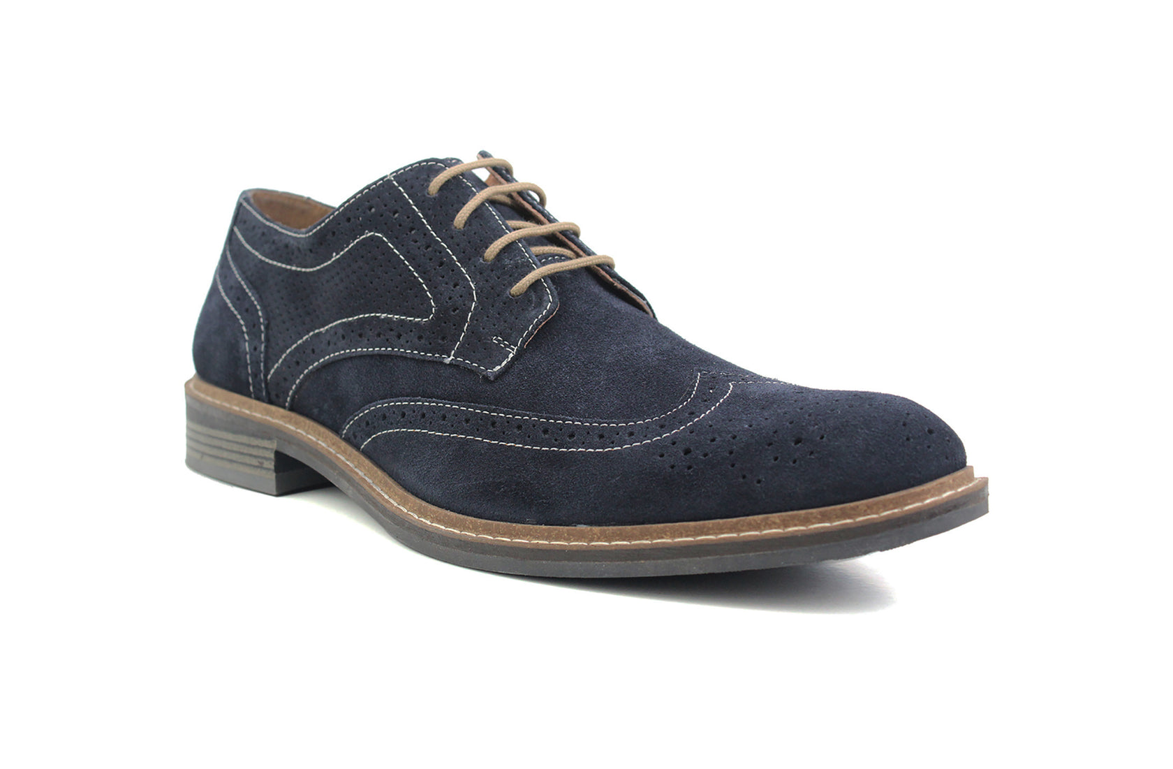 Roamers Mens Navy Suede Leather Brogues – Shoesyoulike