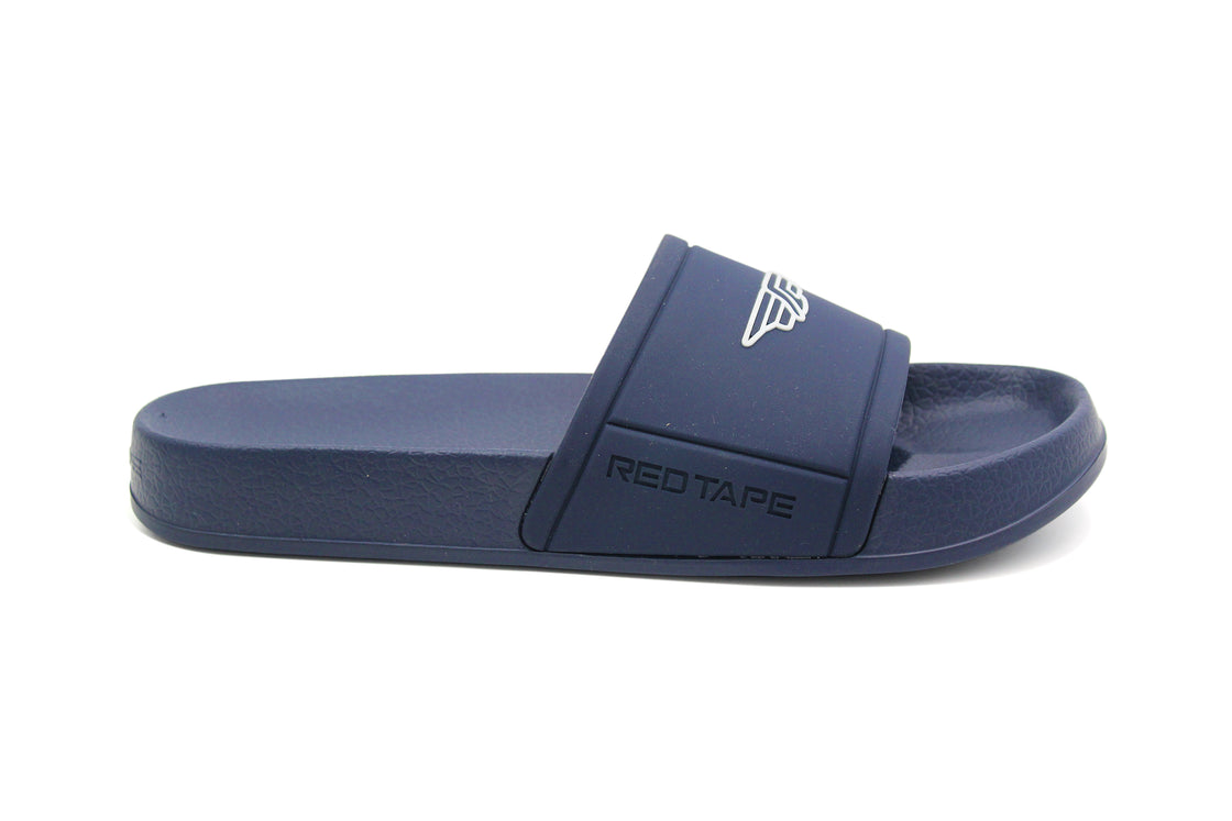 Red Tape Mens All Navy Slip On Pool Sliders Sandals – Shoesyoulike