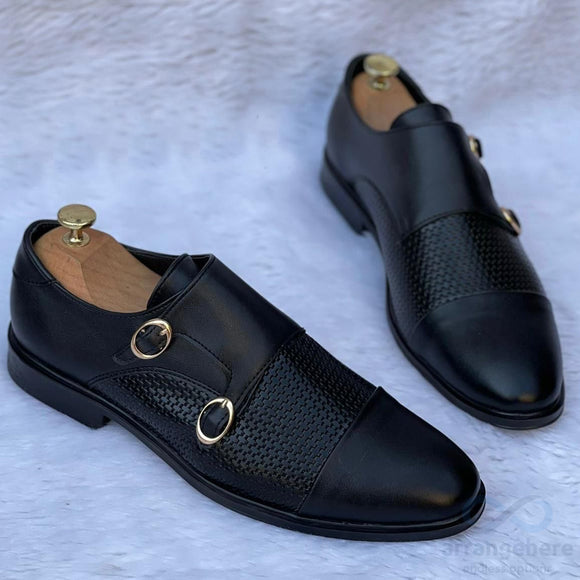 ZARA Monk Woven Formal Shoes For Men | Black – Arrangehere
